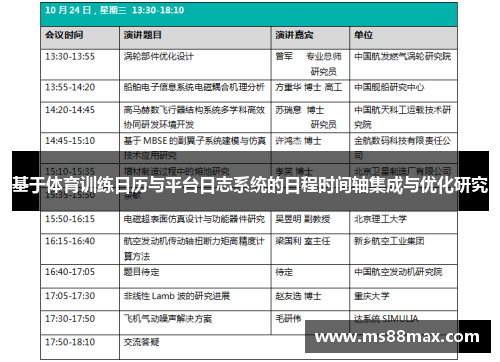 基于体育训练日历与平台日志系统的日程时间轴集成与优化研究